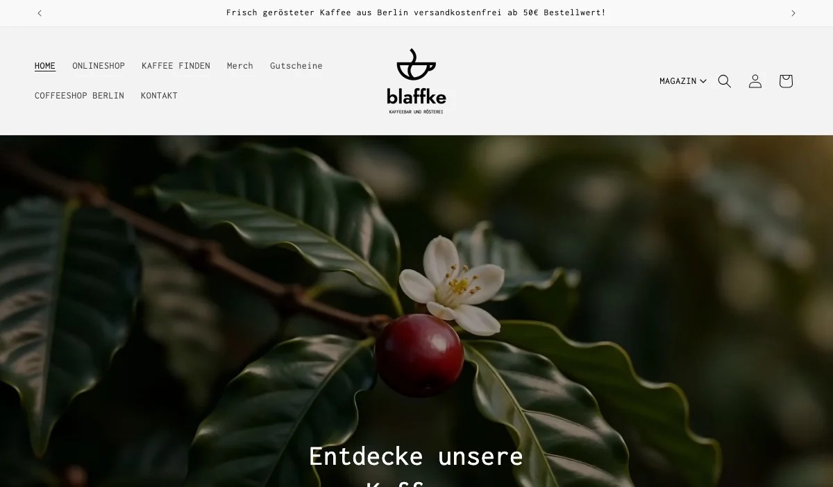 Startseite von blaffke.de, Stand September 2026